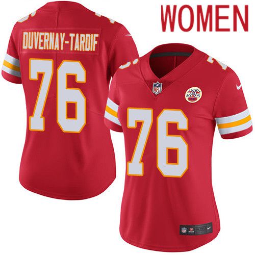 Women Kansas City Chiefs #76 Laurent Duvernay-Tardif Nike Red Vapor Limited NFL Jersey